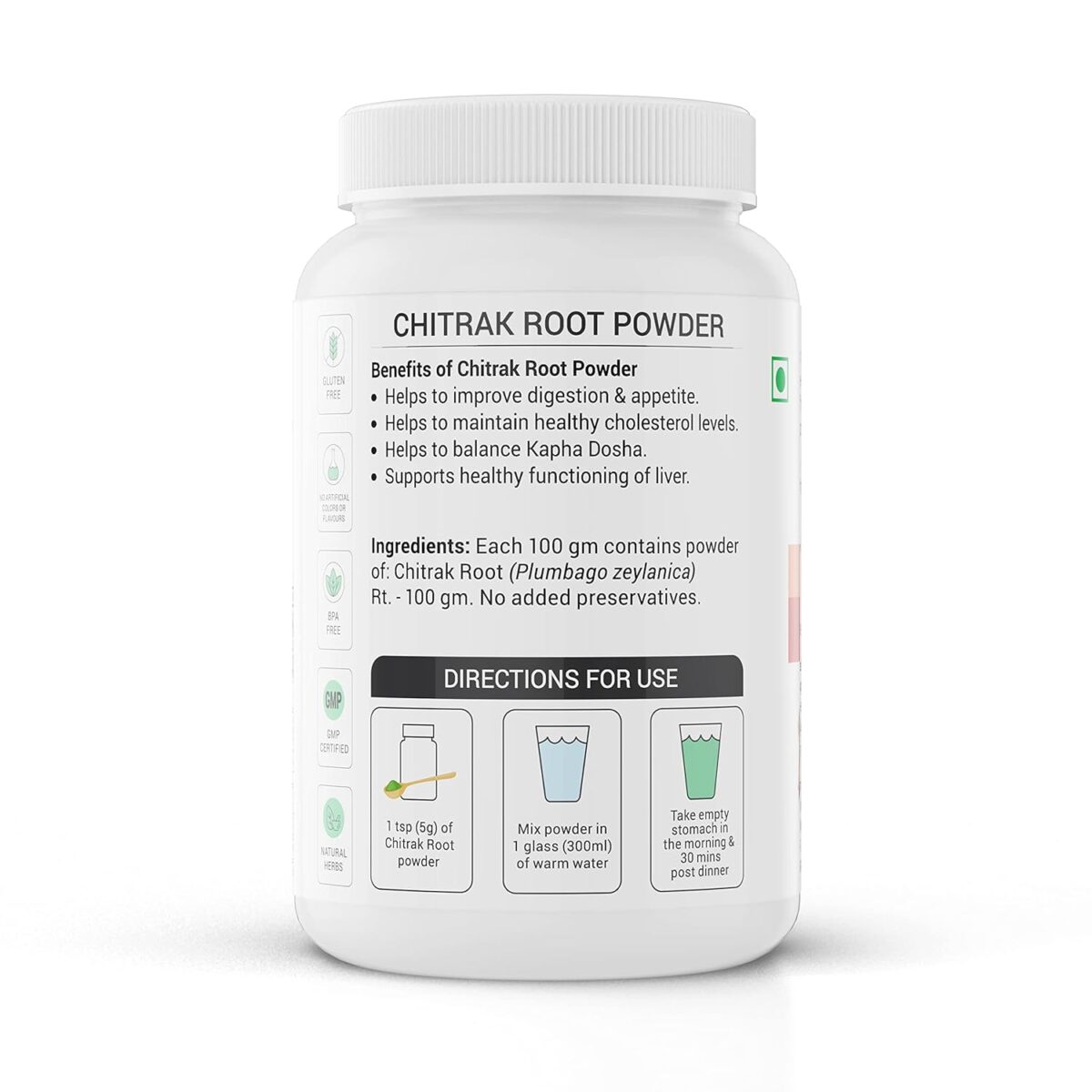 Krishna's Chitrak Root (Plumbago zeylanica) Powder - (100 Gm) For Digestion - Image 8