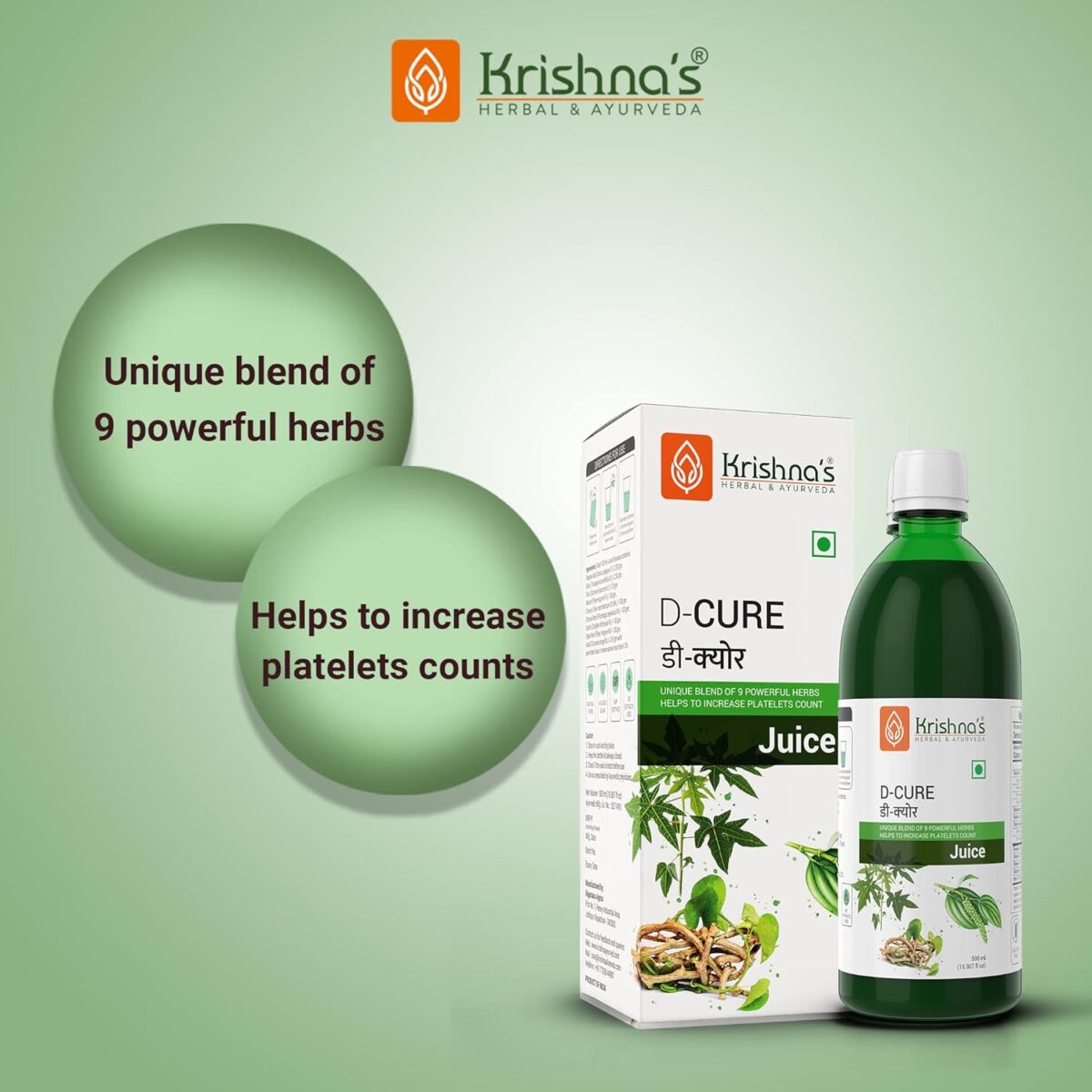 Krishna's D Cure Juice -(500 ML) For Improves The Immune System - Image 2
