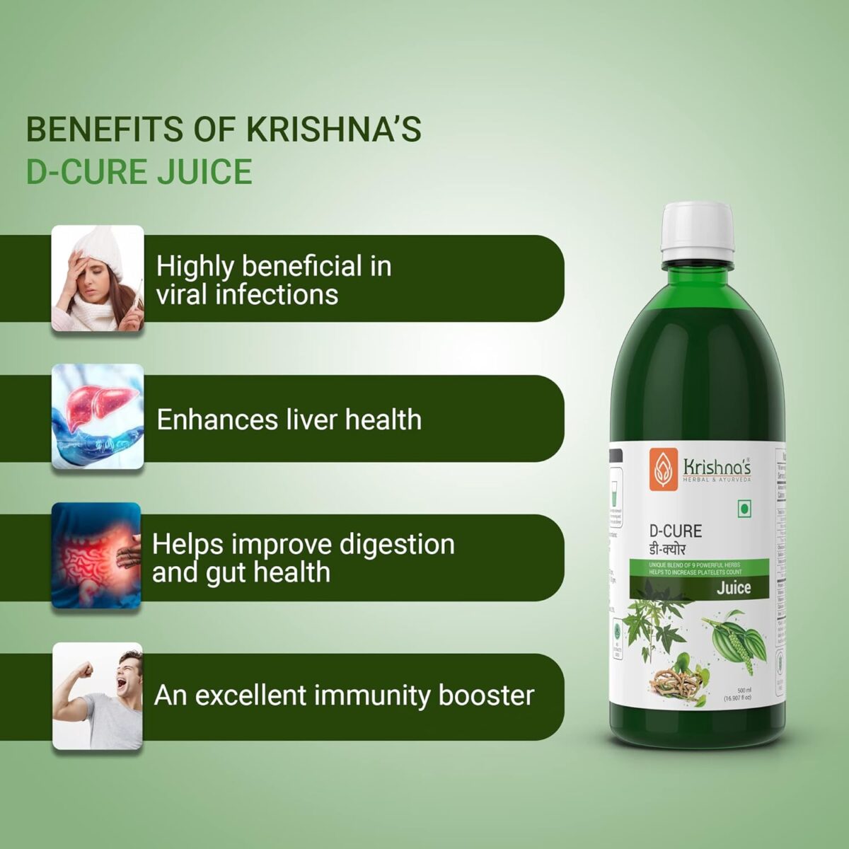 Krishna's D Cure Juice -(500 ML) For Improves The Immune System - Image 4