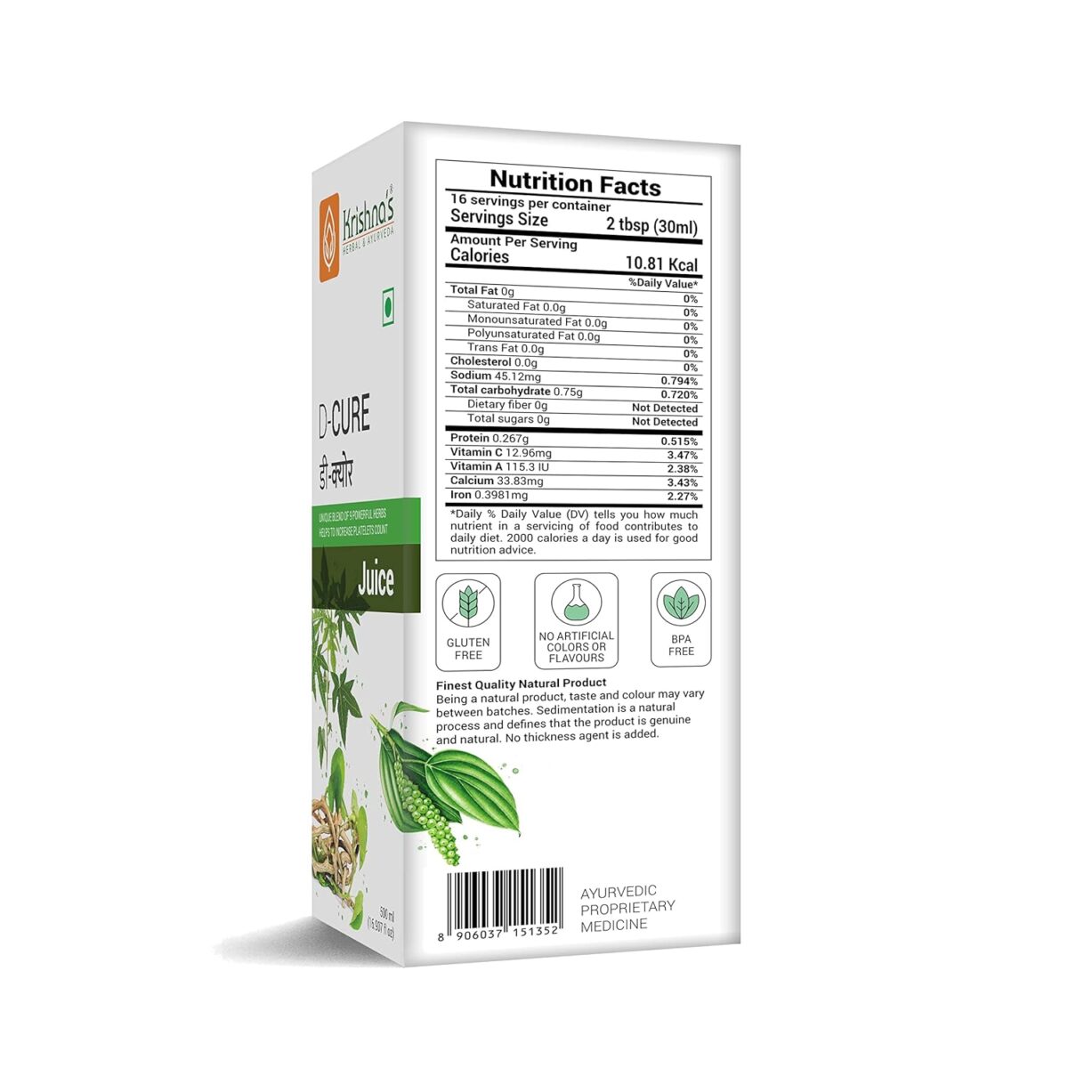 Krishna's D Cure Juice -(500 ML) For Improves The Immune System - Image 8