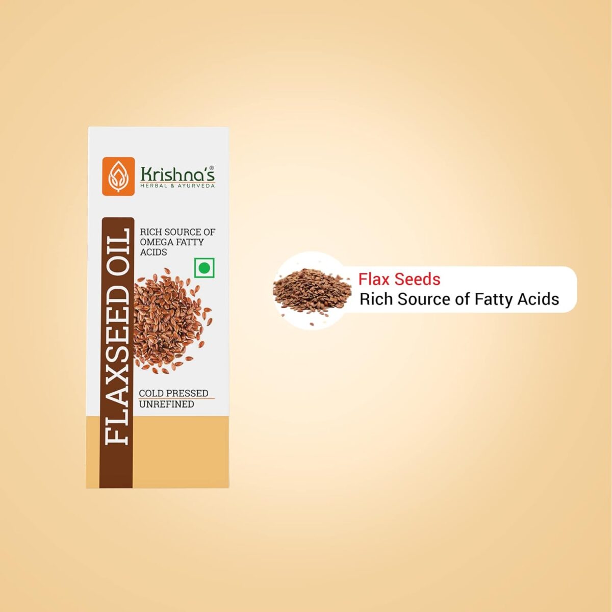 Krishna's Flaxseed Oil (50 ml) For Joint Pain, Weight Loss, Digestion - Image 3