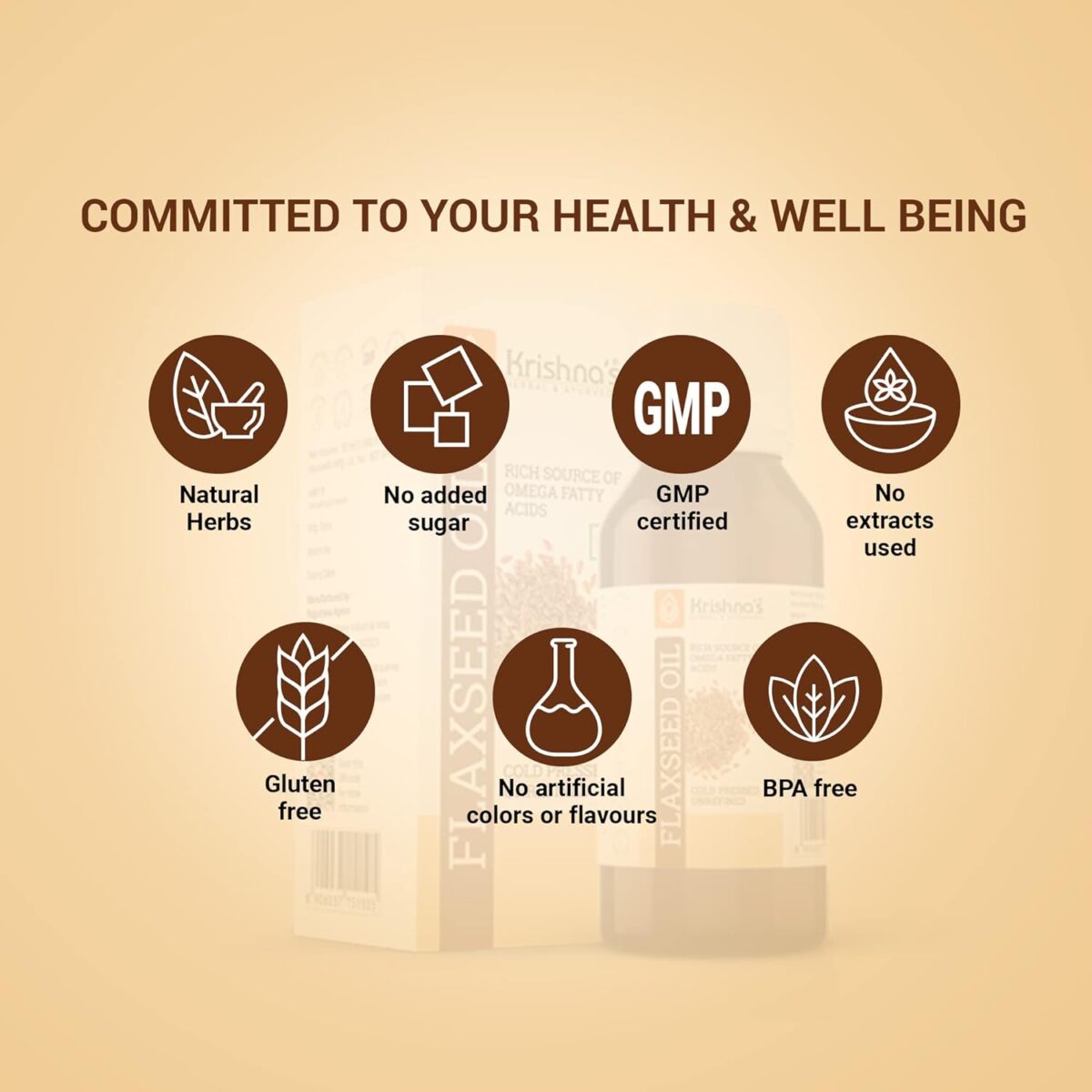 Krishna's Flaxseed Oil (50 ml) For Joint Pain, Weight Loss, Digestion - Image 6