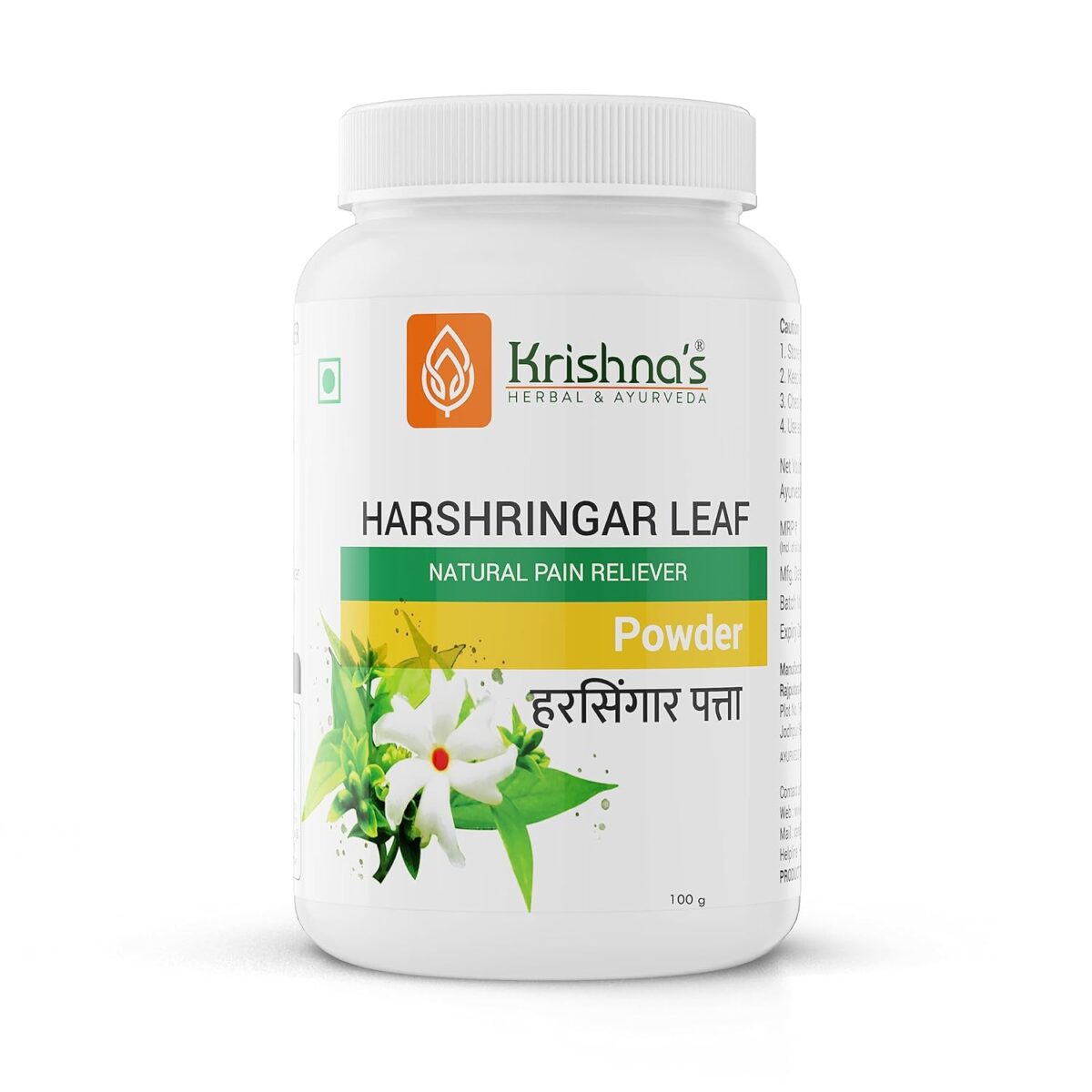 Krishna's Harshringar Leaf Powder 100 g 1 Krishna's Harshringar Leaf Powder (100 Gm) For - Image 1