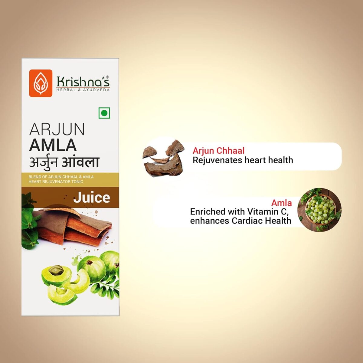 Krishna's Herbal & Ayurveda Arjun Amla Juice - (500 ML) For Body Weakness, Hair Fall - Image 3
