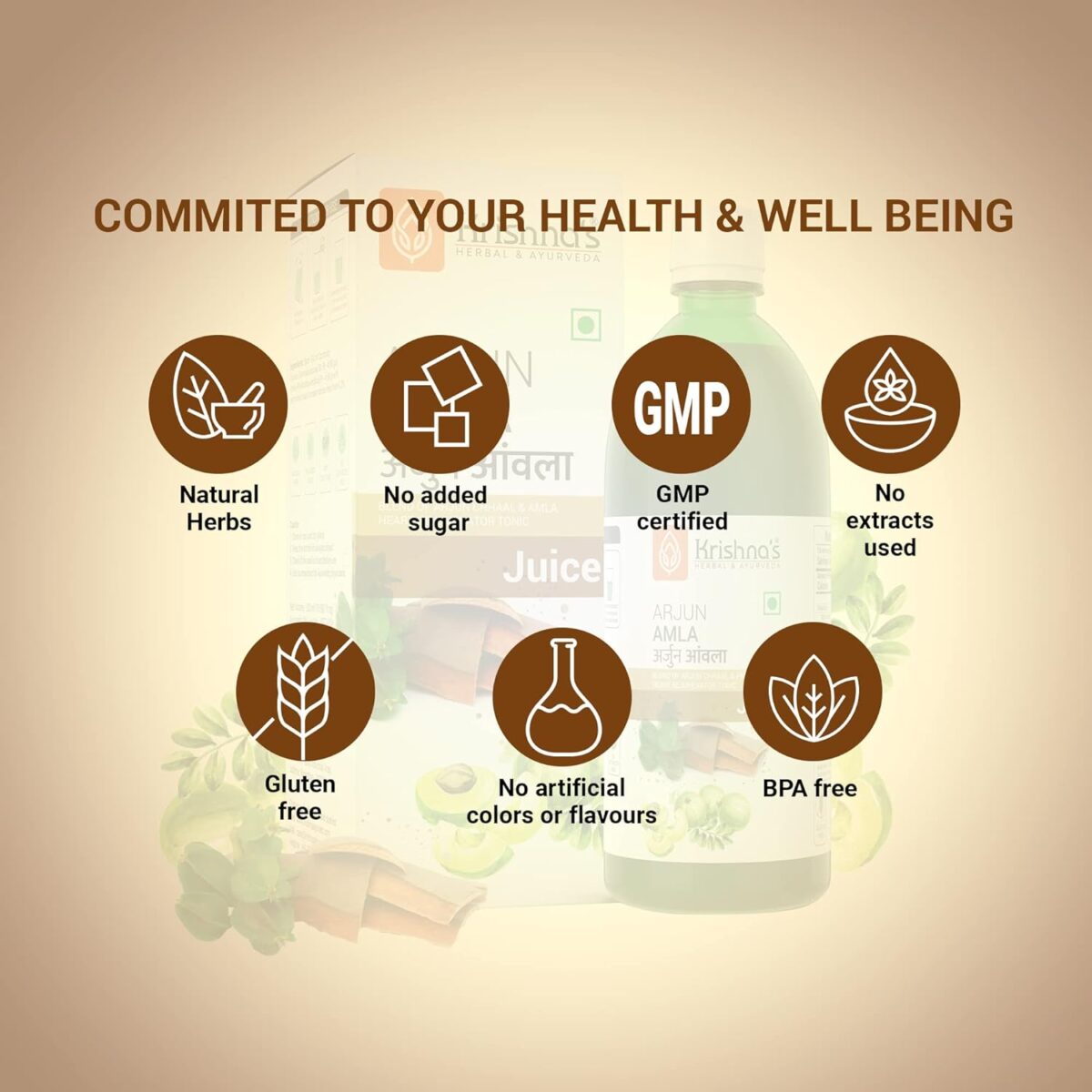 Krishna's Herbal & Ayurveda Arjun Amla Juice - (500 ML) For Body Weakness, Hair Fall - Image 7