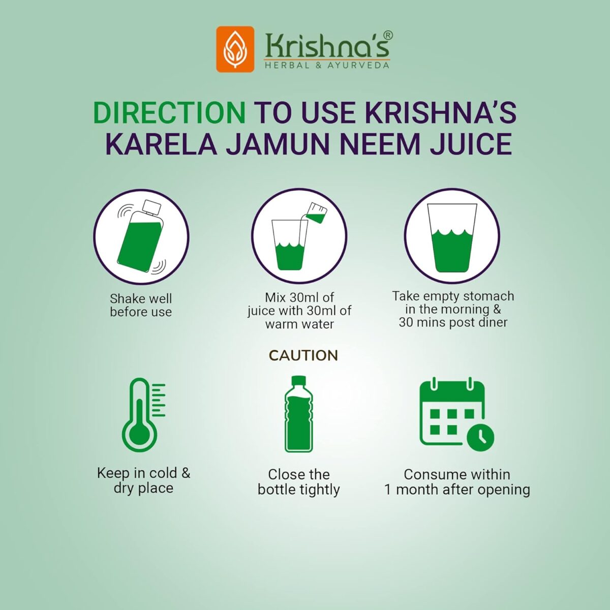 Krishna's Herbal & Ayurveda Karela Jamun Neem Mix Juice - 500 ml 6 Krishna's Herbal & Ayurveda Karela Jamun Neem Mix Juice - (500 ML) For Immune System, Diabetes Care - Image 5