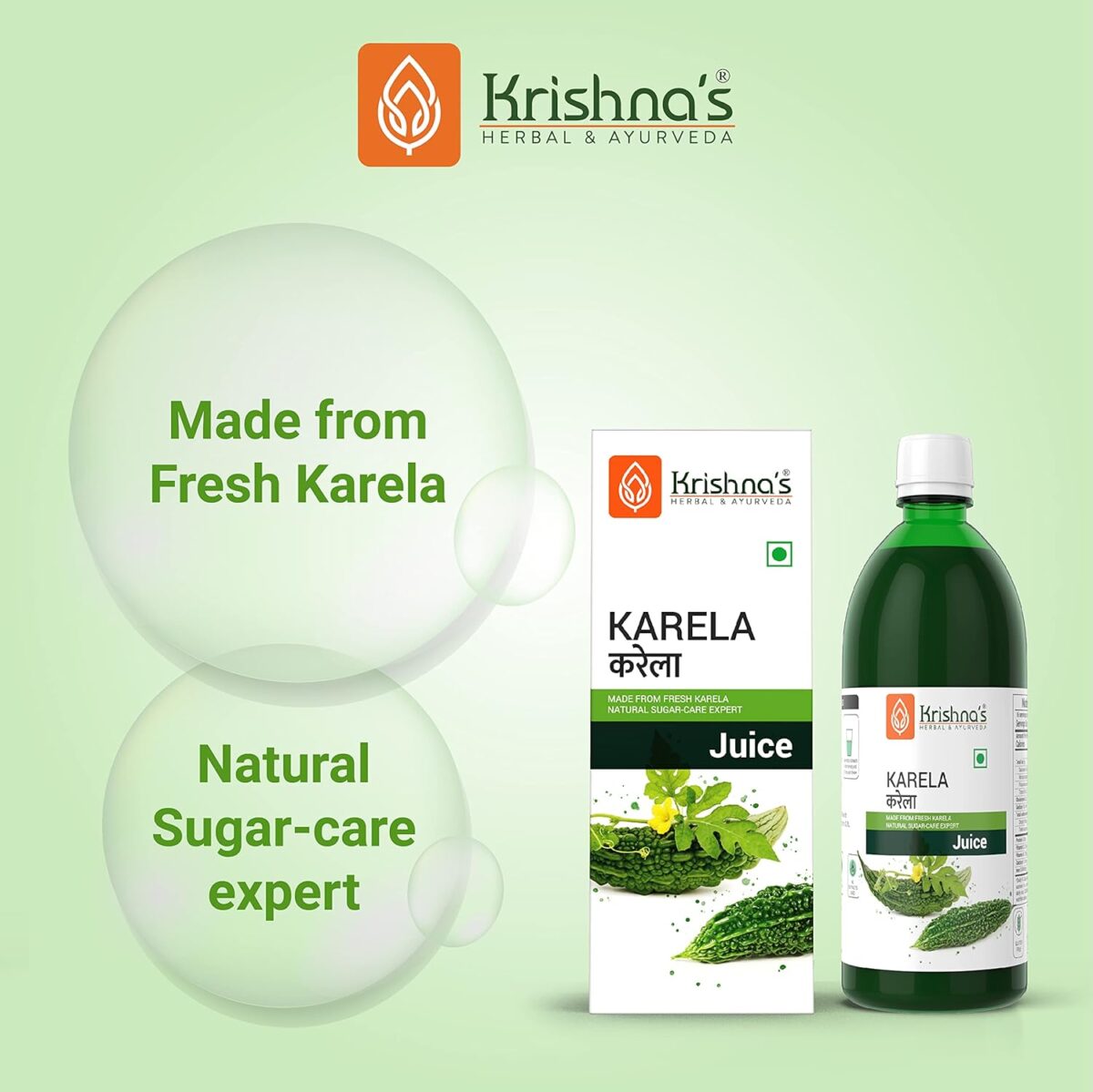 Krishna's Herbal & Ayurveda Karela Juice| (500 ML) For Maintain Sugar Level - Image 2