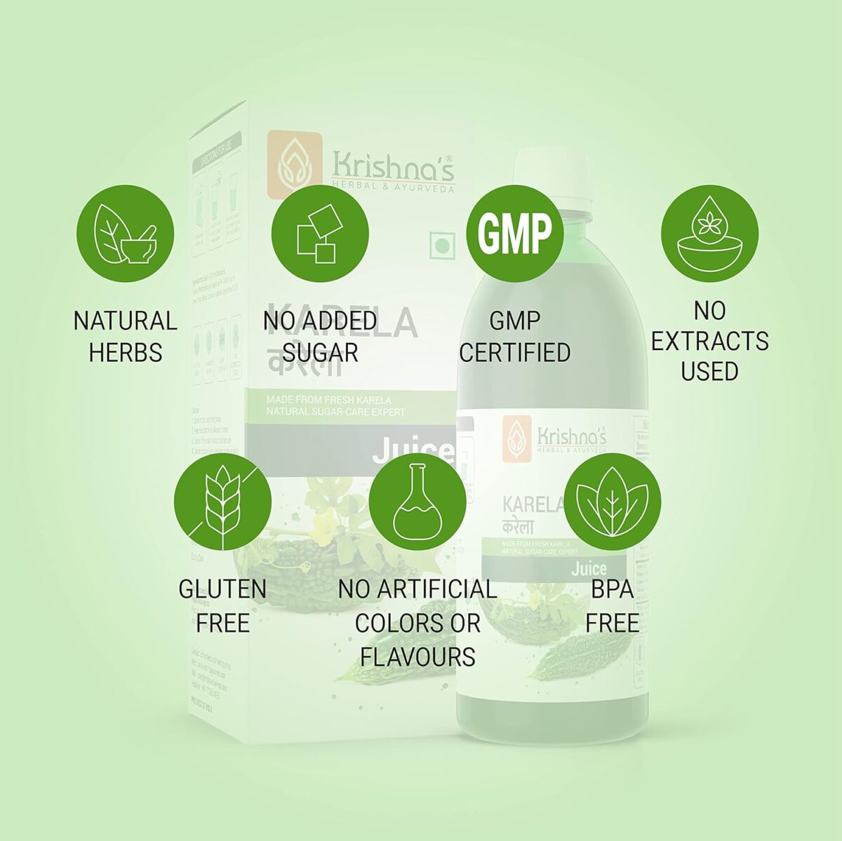 Krishna's Herbal & Ayurveda Karela Juice| (500 ML) For Maintain Sugar Level - Image 5