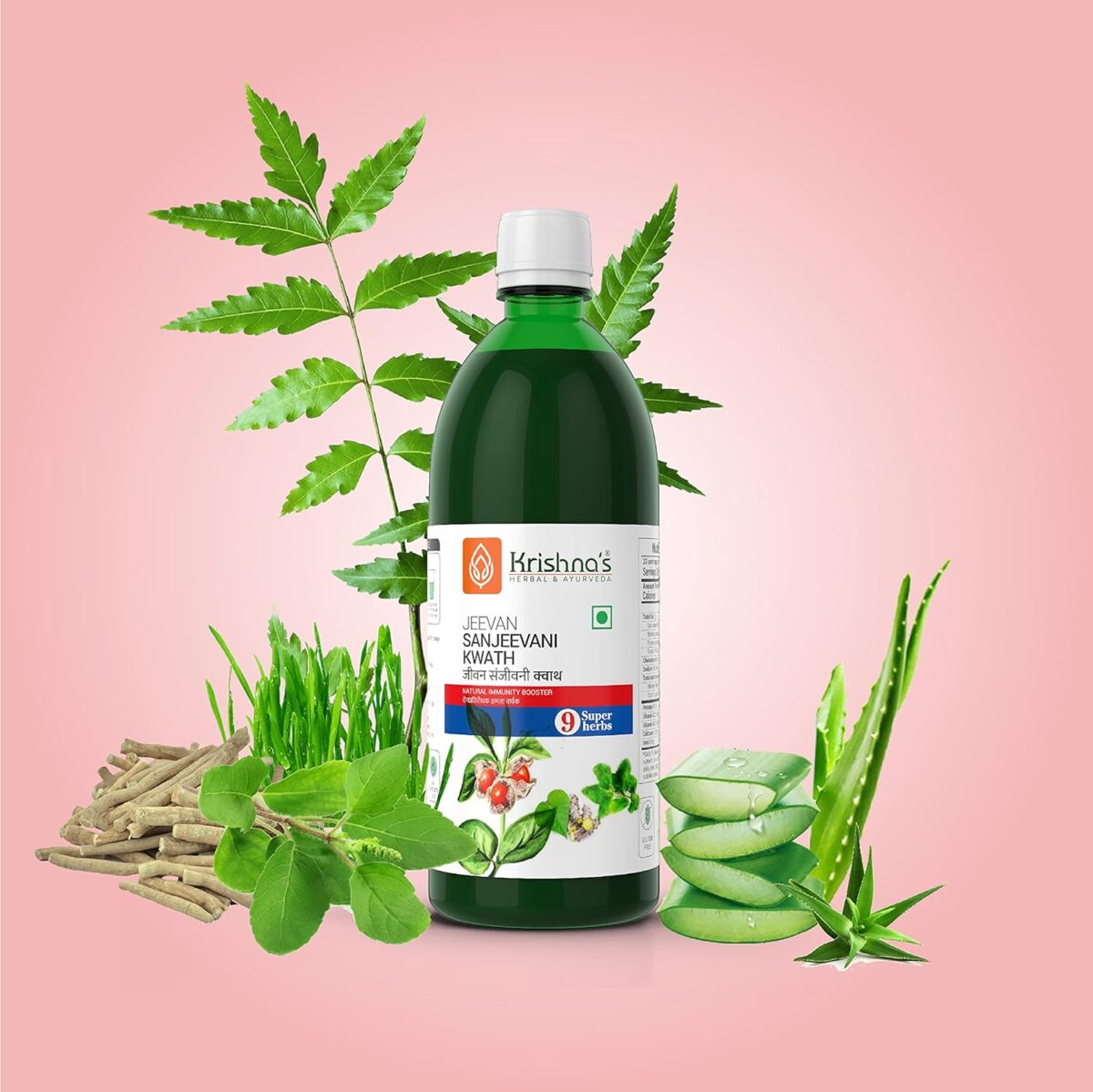 Krishna's Jeevan Sanjeevani Kwath - 500 ml 4 Krishna's Jeevan Sanjeevani Kwath - (500 ML) | Enriched with Aloe Vera, Amla, Giloy, Tulsi, Ashwagandha, and 4 more herbs || Natural Immunity Booster - Image 5