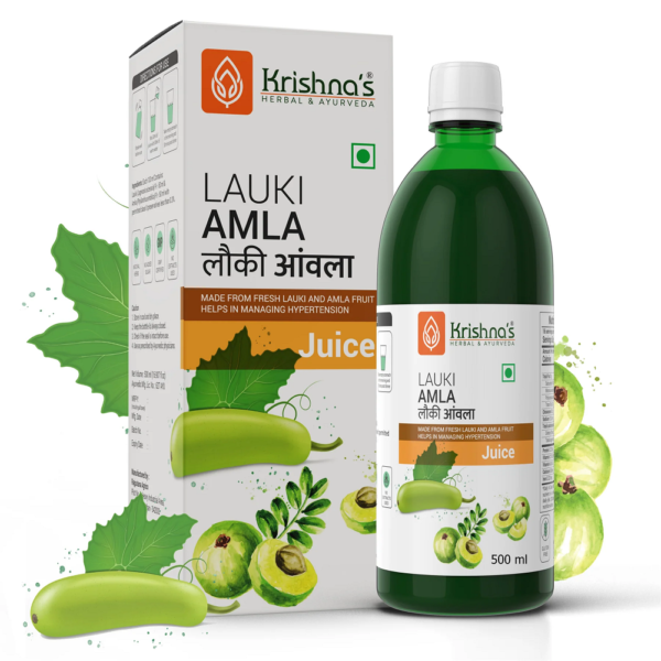 Krishna's Lauki Amla Juice - (500 ML) For Digestive System| Helpful In Sugar Levels