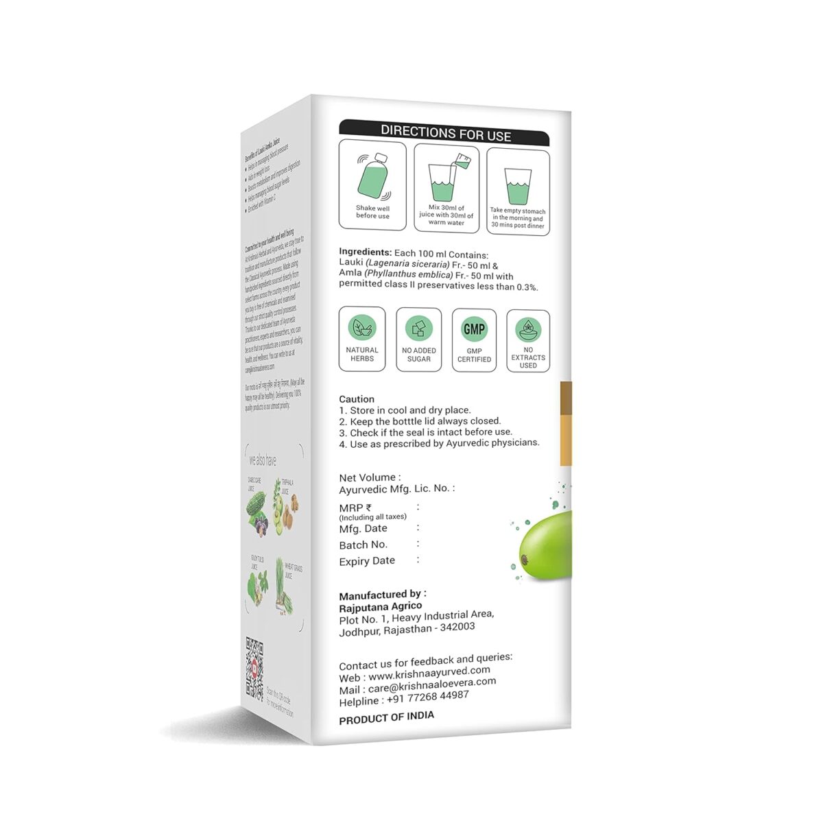 Krishna's Lauki Amla Juice - (500 ML) For Digestive System| Helpful In Sugar Levels - Image 9