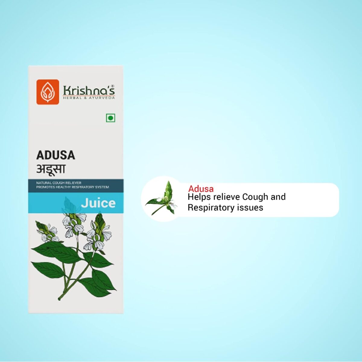 Krishna's Malabar Nut, Adusa Juice For Better Breathing, Urine Problem with Magical Benefits - (500 ml) - Image 3