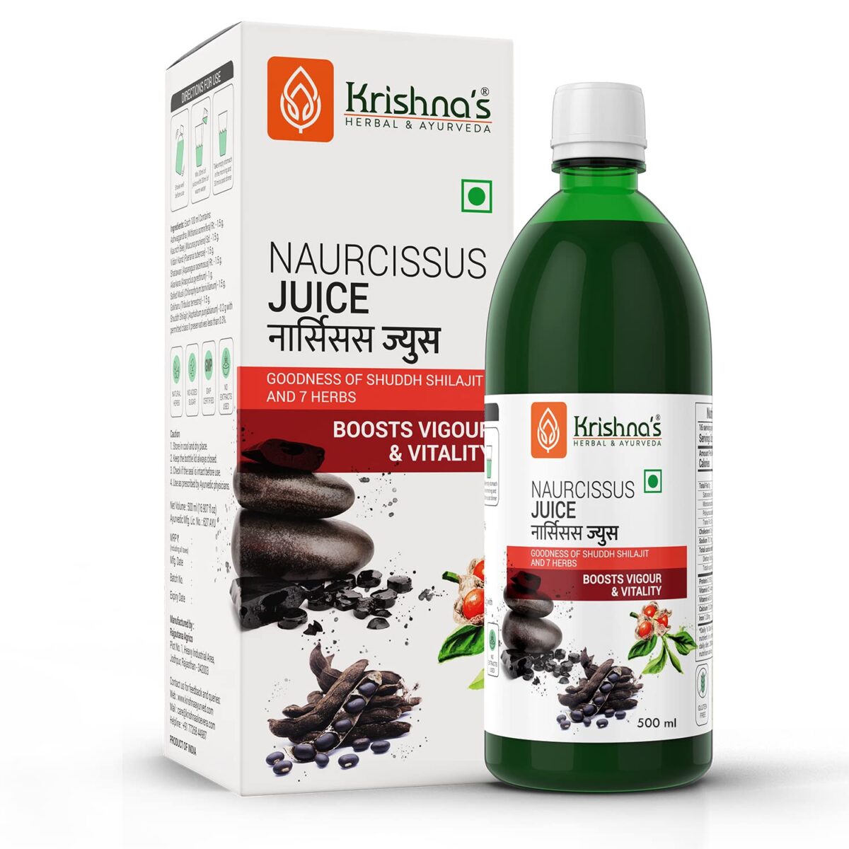 Krishna's Naurcissus Juice - (500 ML) For Energy Booster - Image 1