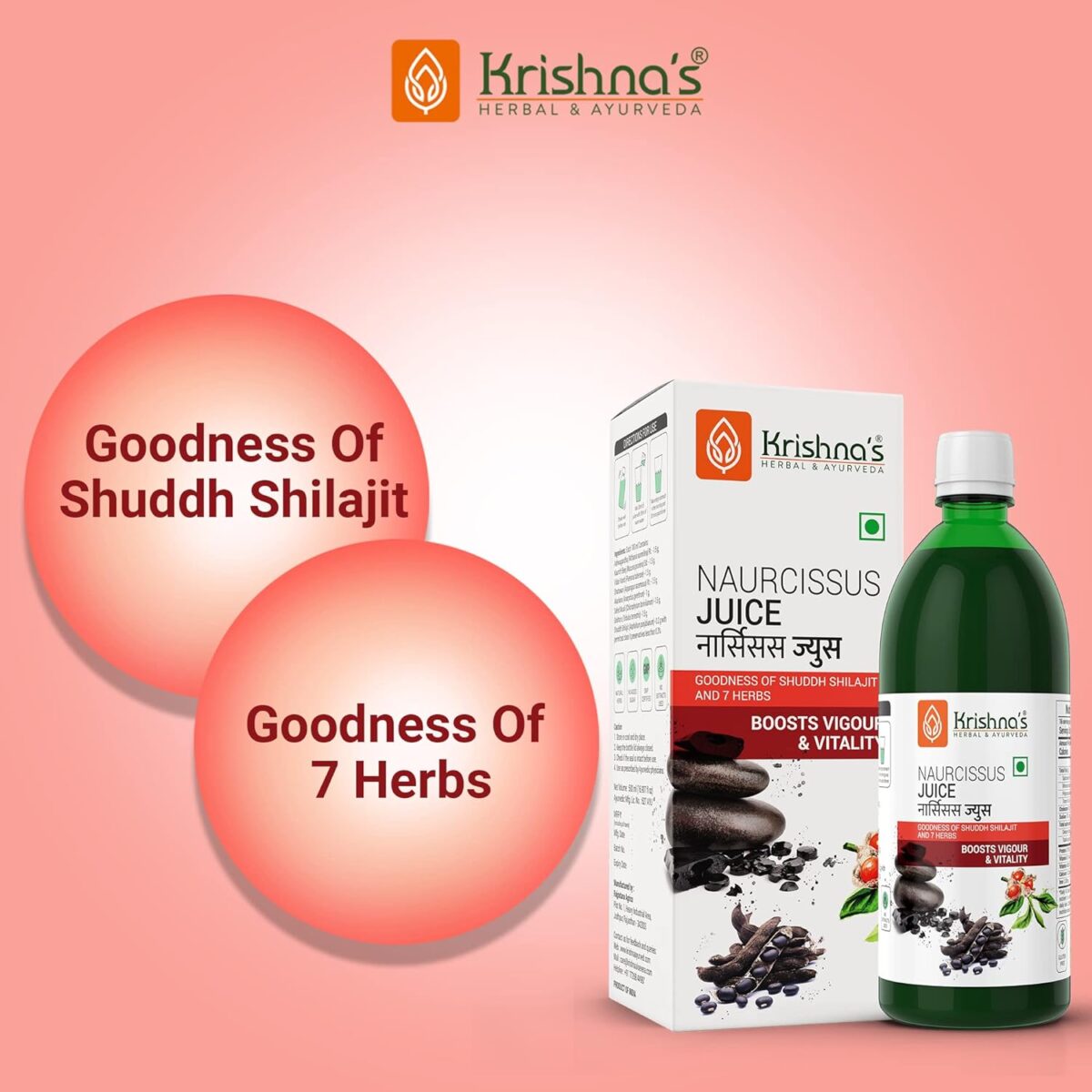 Krishna's Naurcissus Juice - (500 ML) For Energy Booster - Image 2