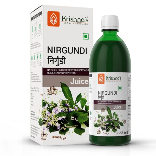 Krishna's Nirgundi Swaras - (500 ML) For Headache, Swelling