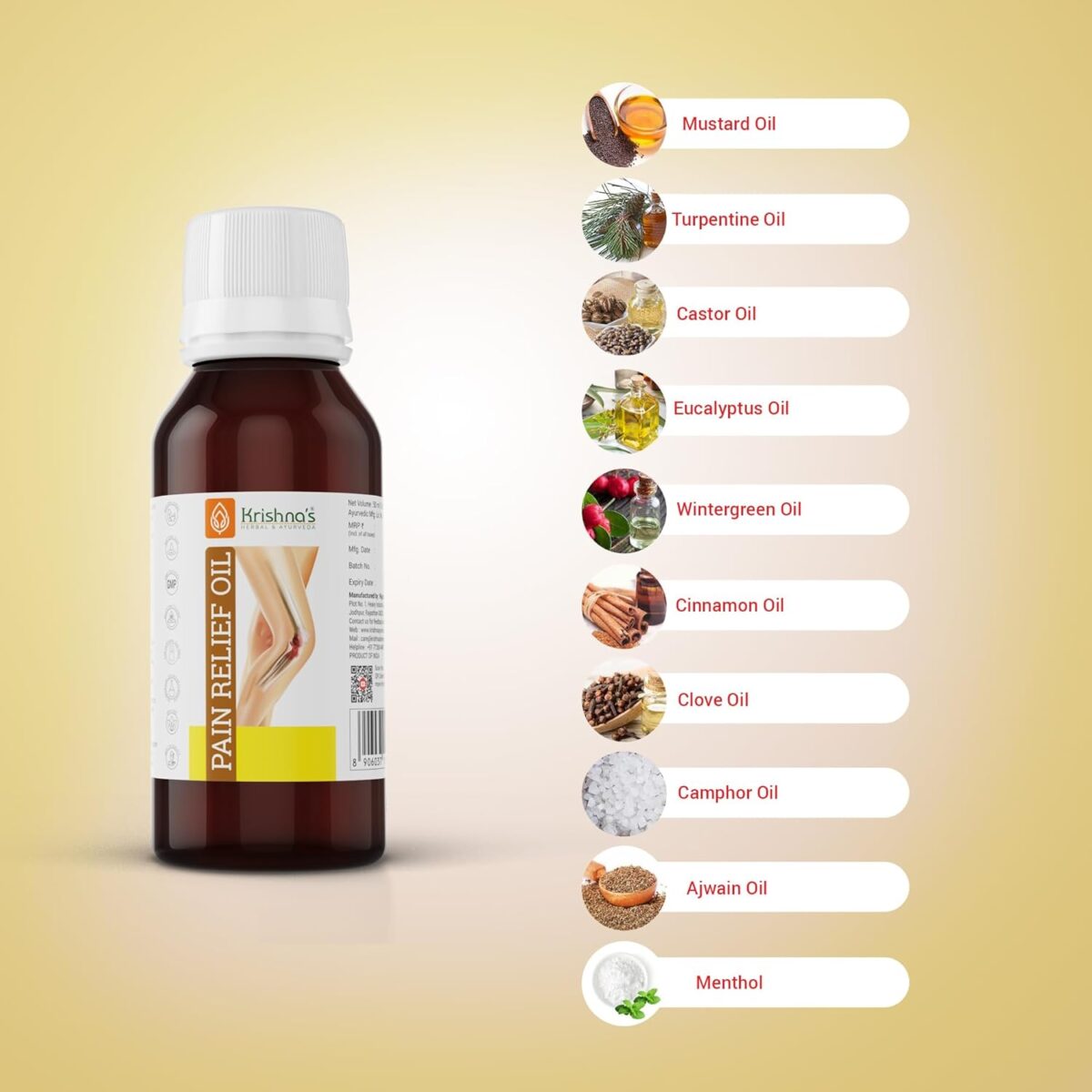 Krishna's Pain Relief oil - (50 ML) For Joint Care - Image 8