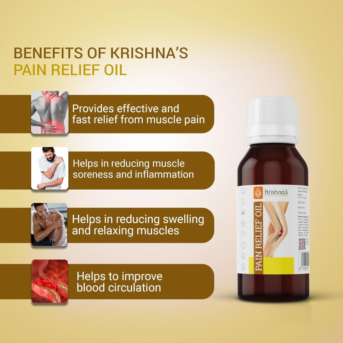 Krishna's Pain Relief oil - (50 ML) For Joint Care - Image 7