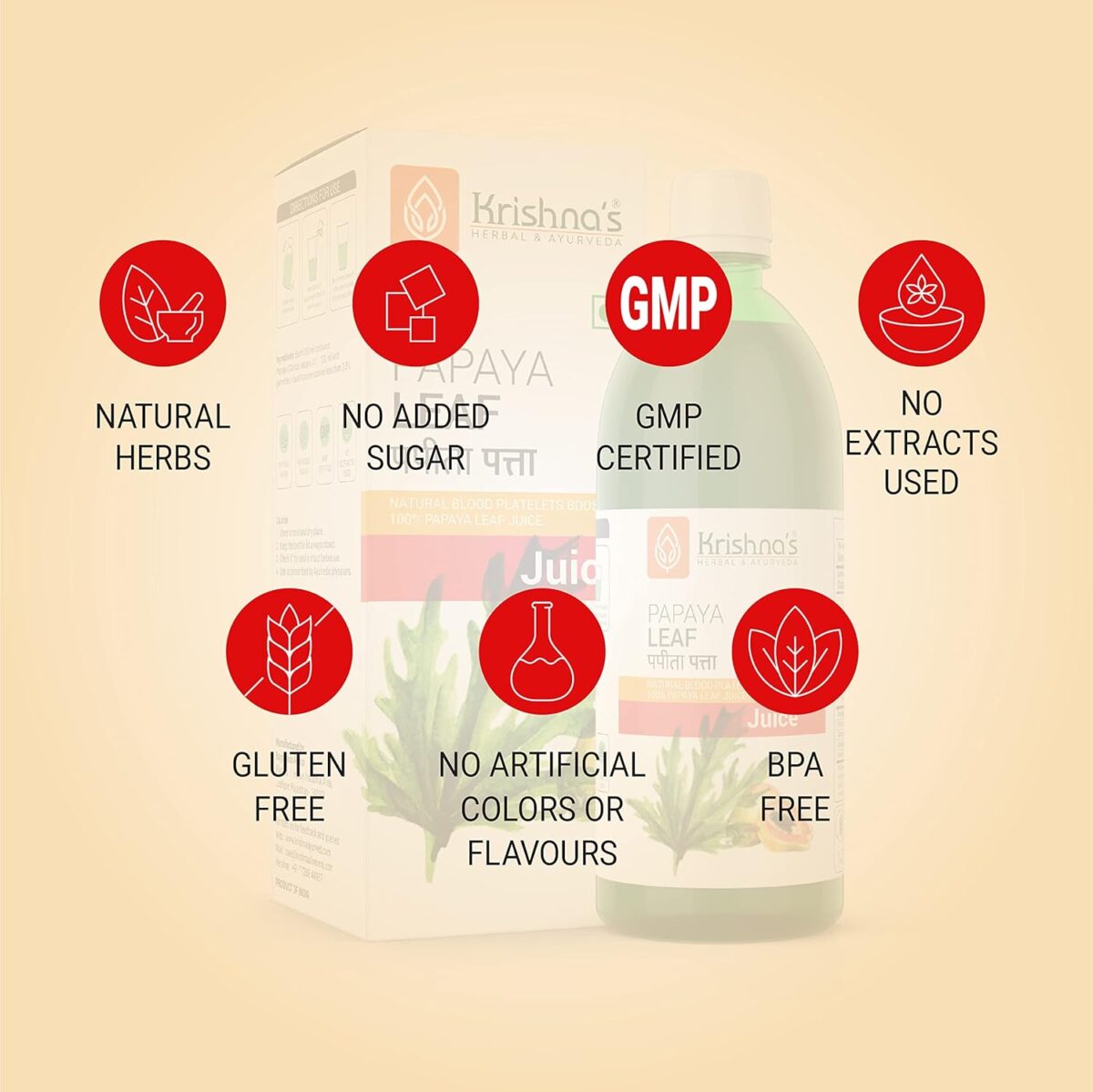 Krishna's Papaya Leaf Juice - (500 ml) For Enhances Liver Health, Immune System - Image 6