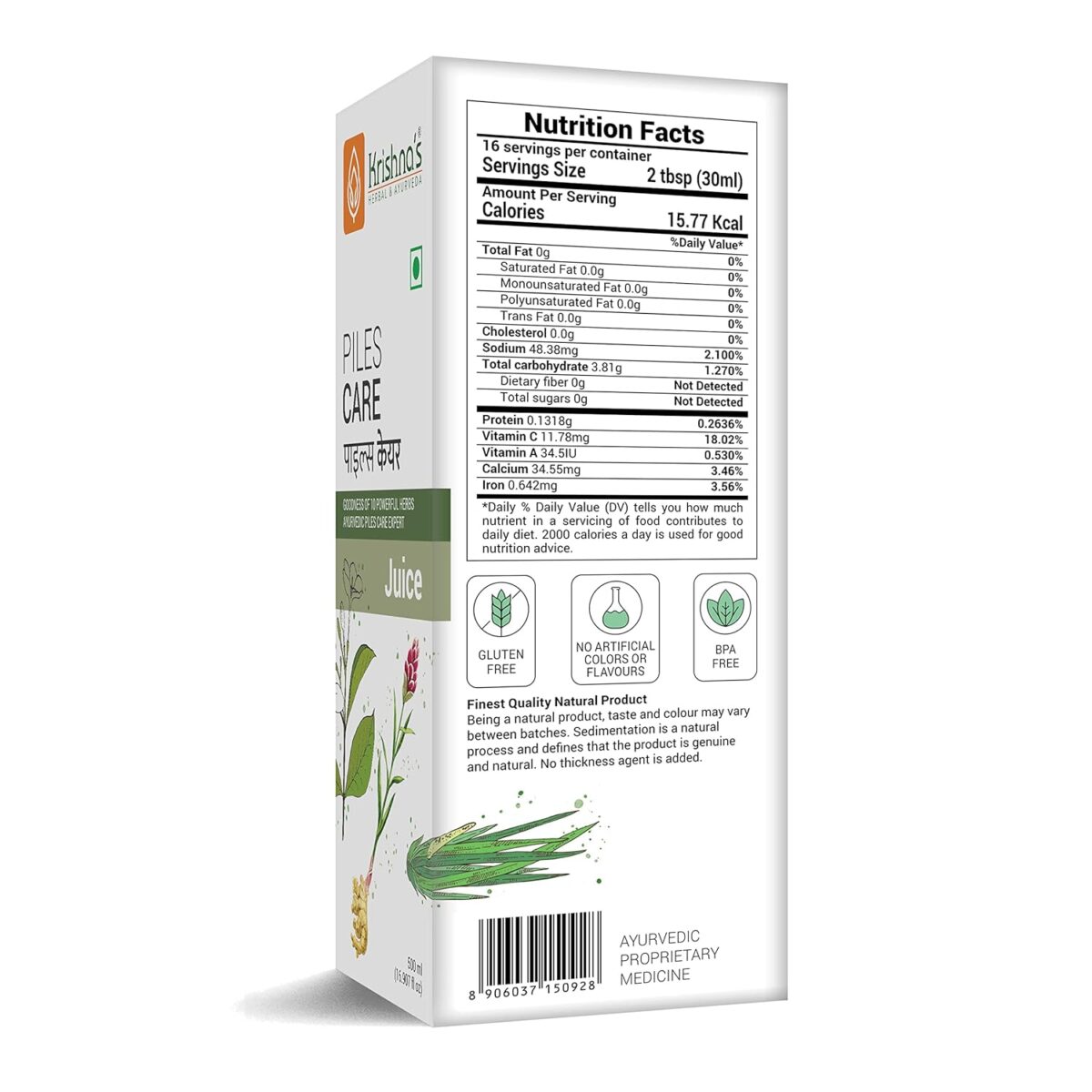 Krishna's Piles Care Juice - (500 ML) For Piles, Relives Pain - Image 8