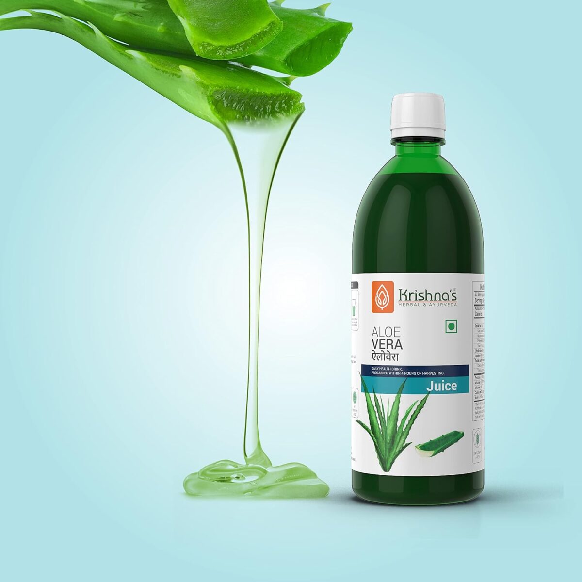 Krishna's Pulpy Aloe Vera Juice - (500 ML) For Supports Immune System, Acne, Pimples - Image 5