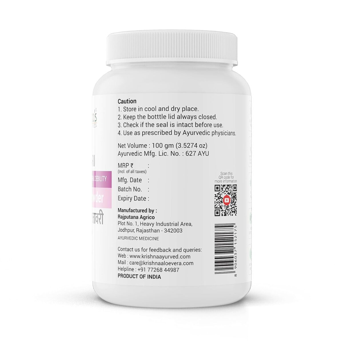 Krishna's Shatawaryadi Churna (100 Gm) For Women Health - Image 3