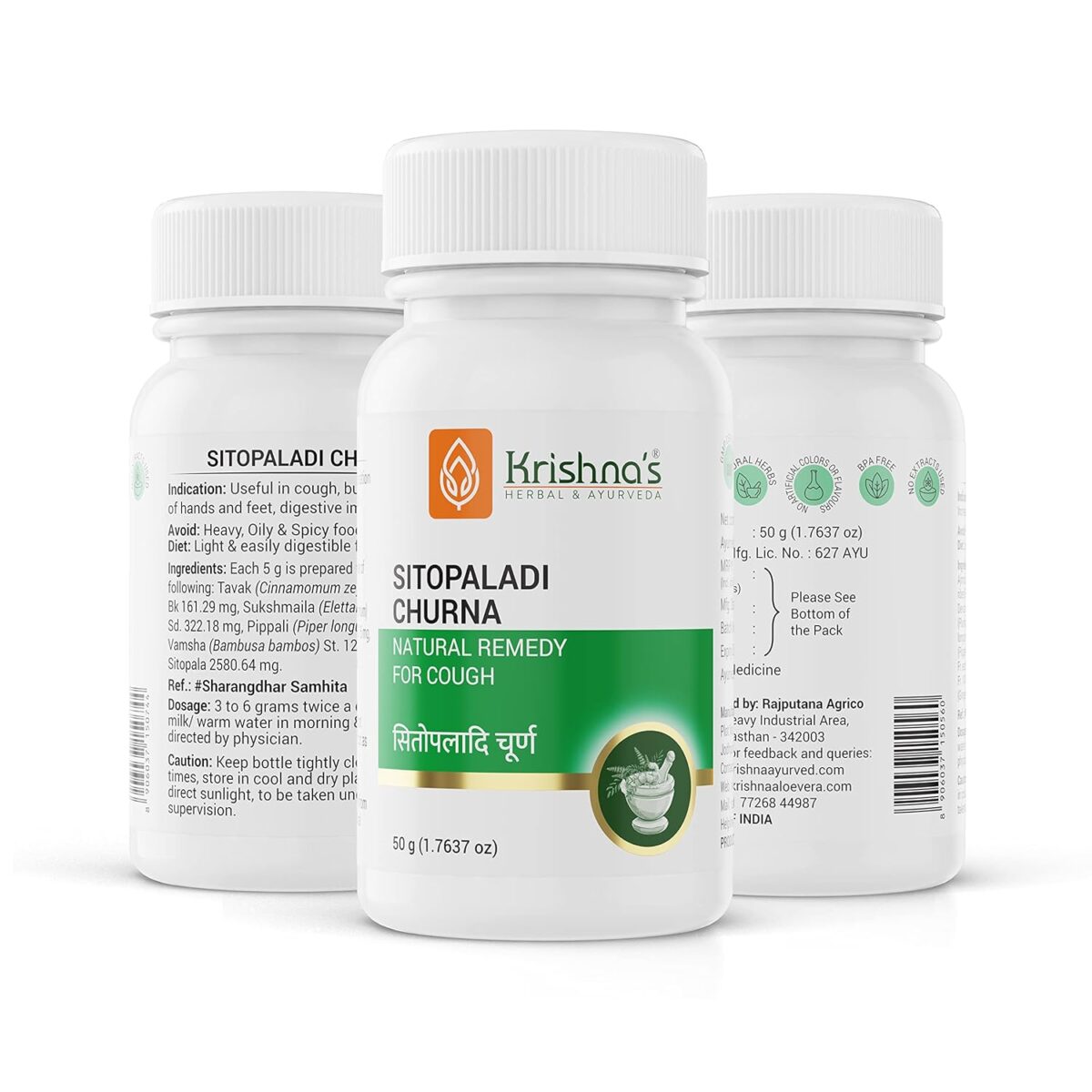Krishna's Shitopaladi Churna (50 Gm) For Cough - Image 5
