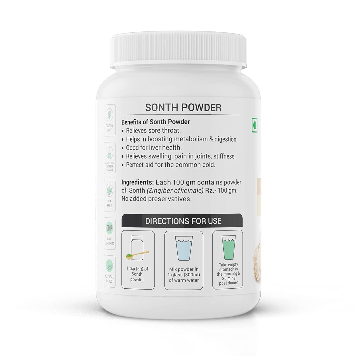 Krishna's Sonth (Dried Ginger) Powder - (100 Gm) For Gastrointestinal, Digestion - Image 8