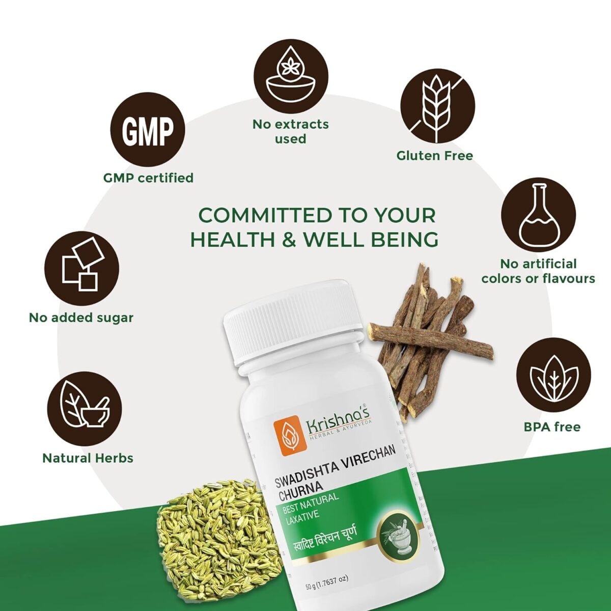 Krishna's Swadishta Virechan Churna - (50 Gm) For Piles - Image 4