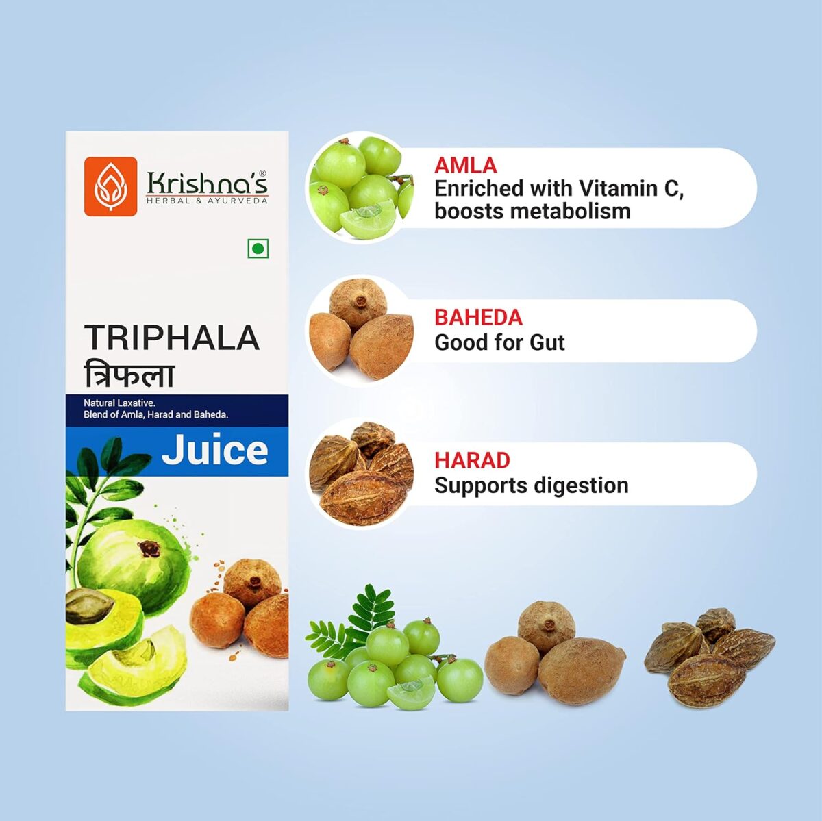 Krishna's Triphala Juice - (500 ML) For Improves Digestion - Image 3