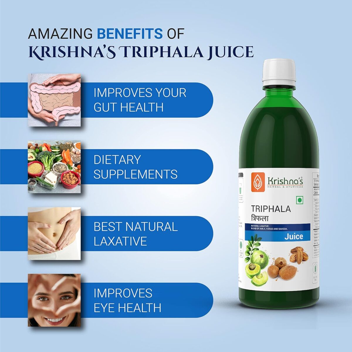 Krishna's Triphala Juice - (500 ML) For Improves Digestion - Image 9