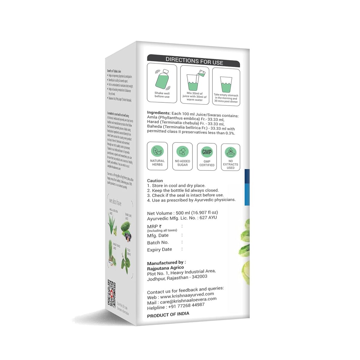 Krishna's Triphala Juice - (500 ML) For Improves Digestion - Image 7