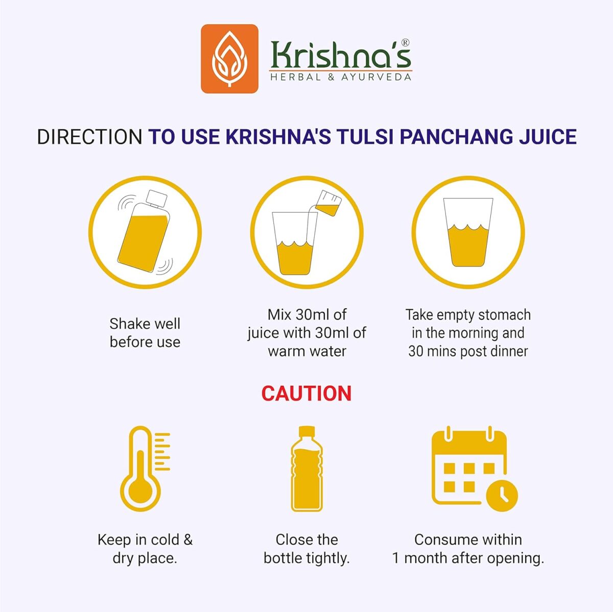 Krishna's Tulsi Panchang Juice - 500 ml 5 Krishna's Tulsi Panchang Juice - (500 ML) For Cough Reliever - Image 5