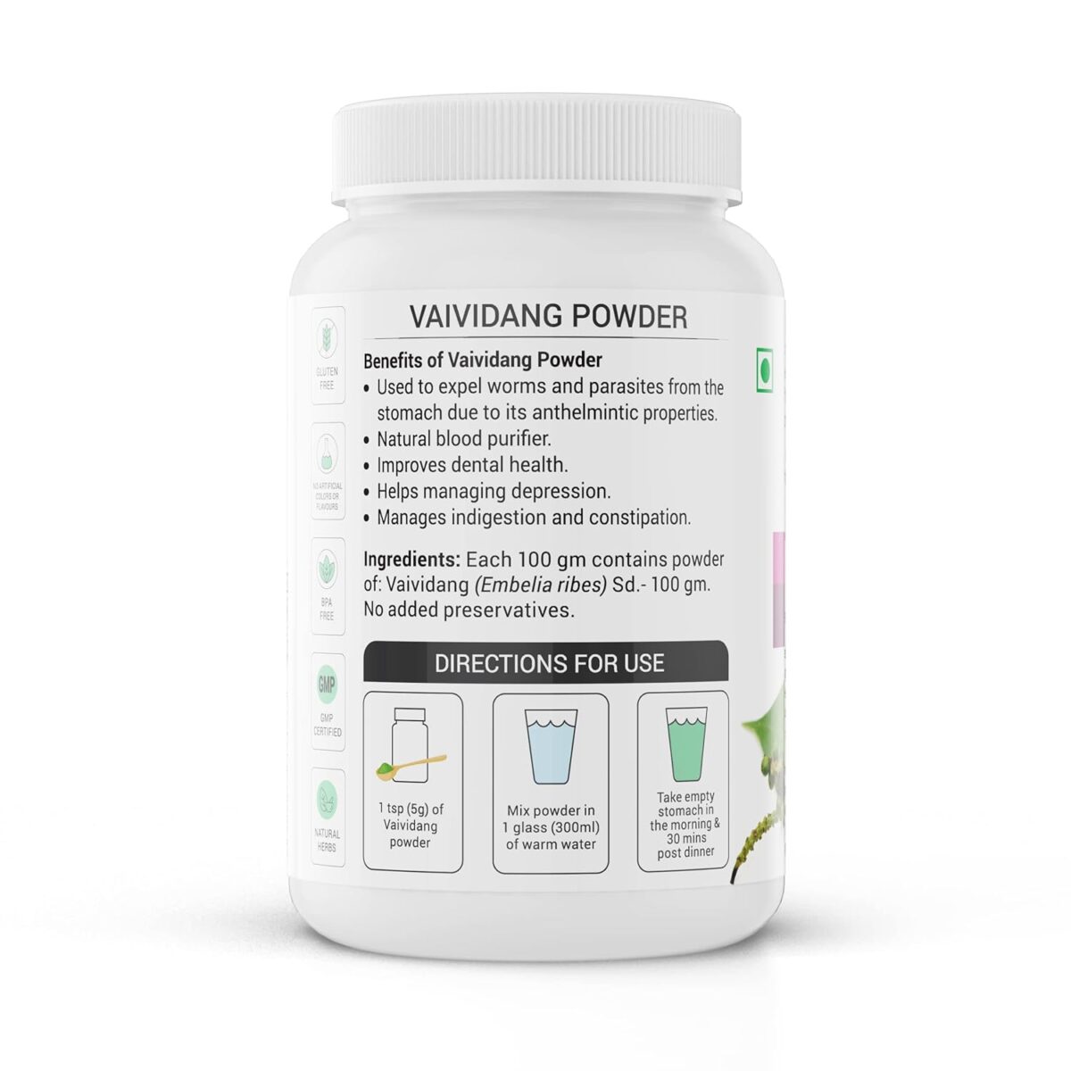 Krishna's Vaividang (Embelia Ribes) Powder - (100 Gm) For Gastrointestinal - Image 7