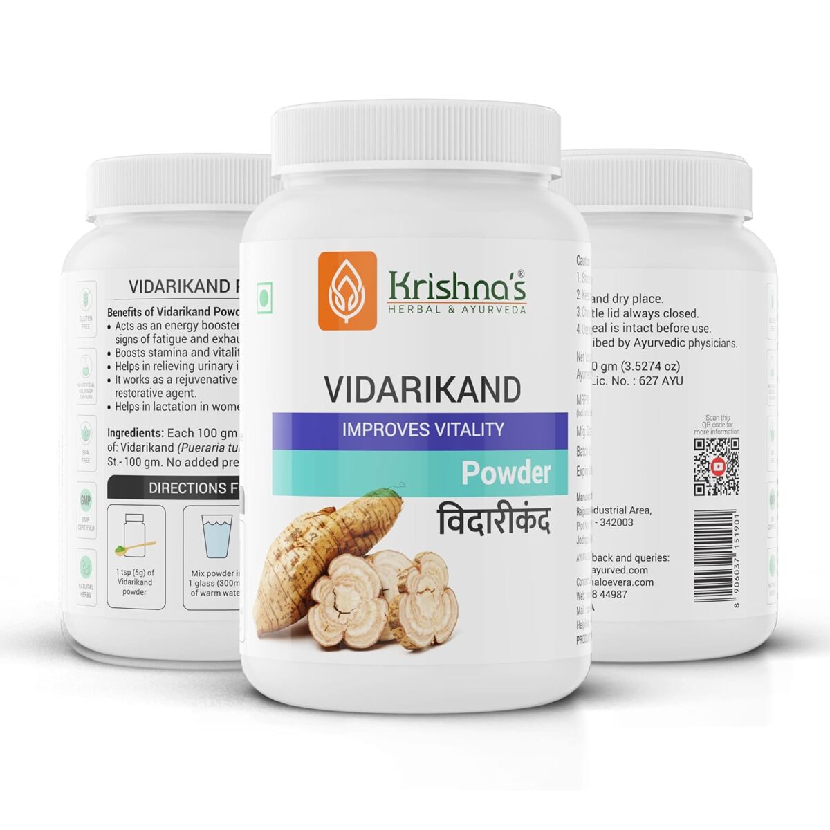 Krishna's Vidari kand (Pueraria tuberosa) Powder - (100 Gm) For Boost Stamina - Image 5