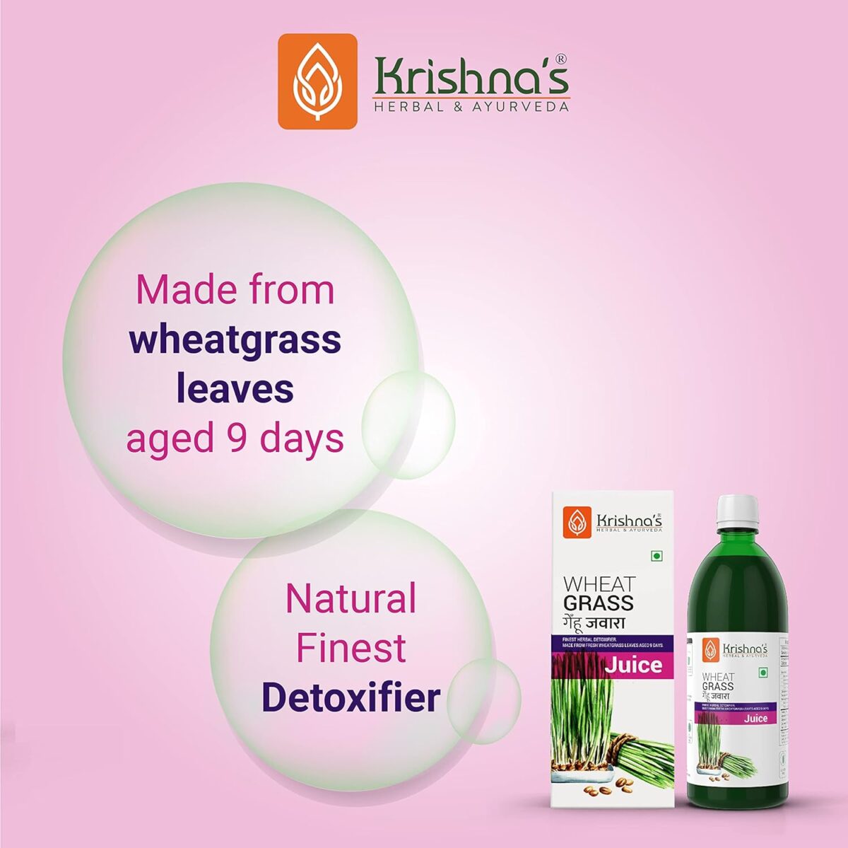 Krishna's Wheatgrass Juice - (500 ML) For Blood Pressure, Liver Function - Image 2