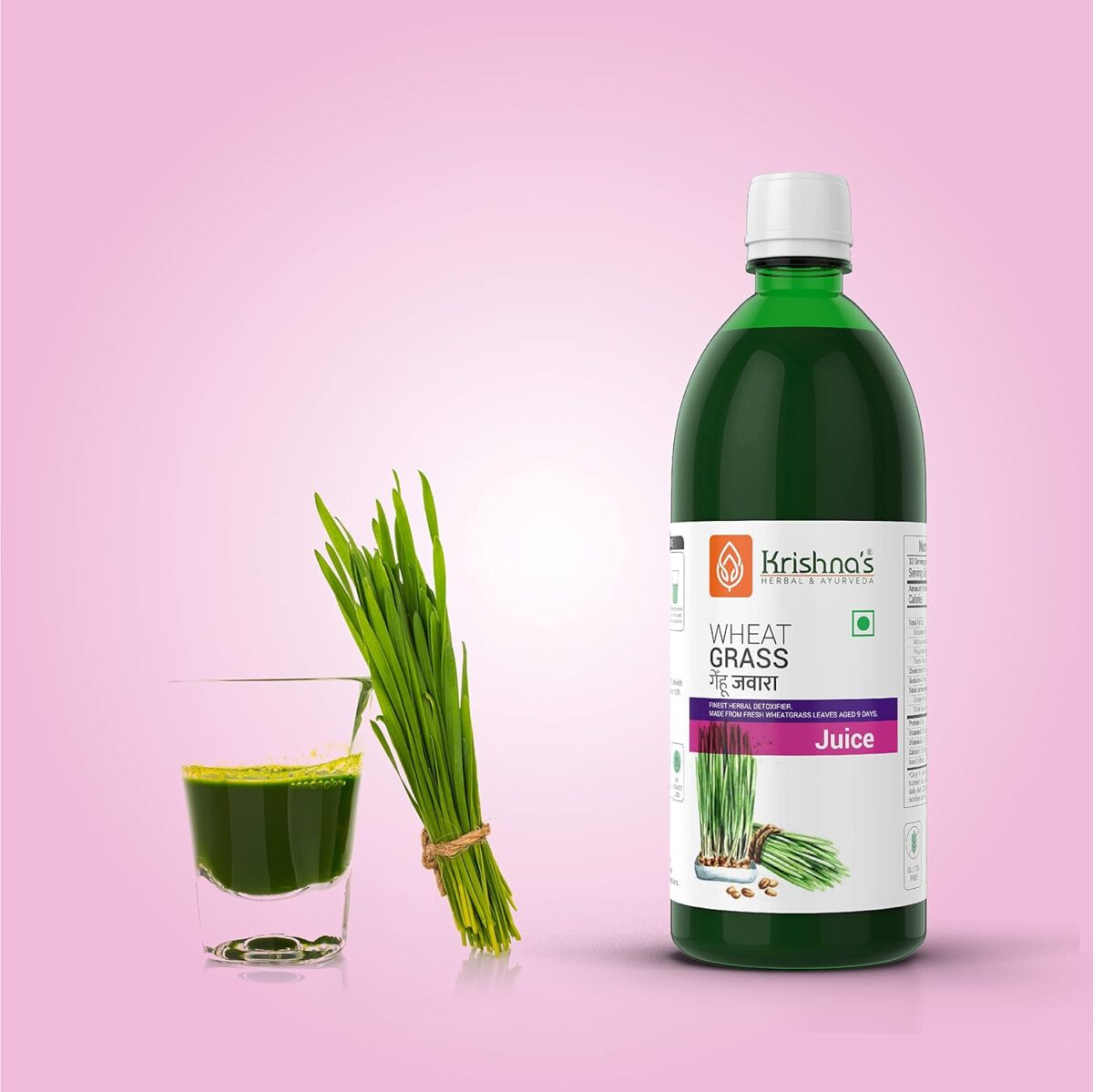 Krishna's Wheatgrass Juice - (500 ML) For Blood Pressure, Liver Function - Image 6