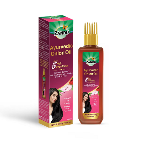Zandu Ayurvedic Onion Oil (200ml) For Controls Dandruff, Hair Fall
