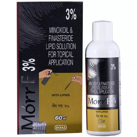 Intas Pharma Morr F Solution (3%w/v) (60ml) For Hair Fall, Hair Growth, Baldness